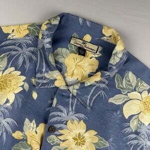 Tommy Bahama Shirt Mens XL 100% Silk Hawaiian Camp Floral All Over Print